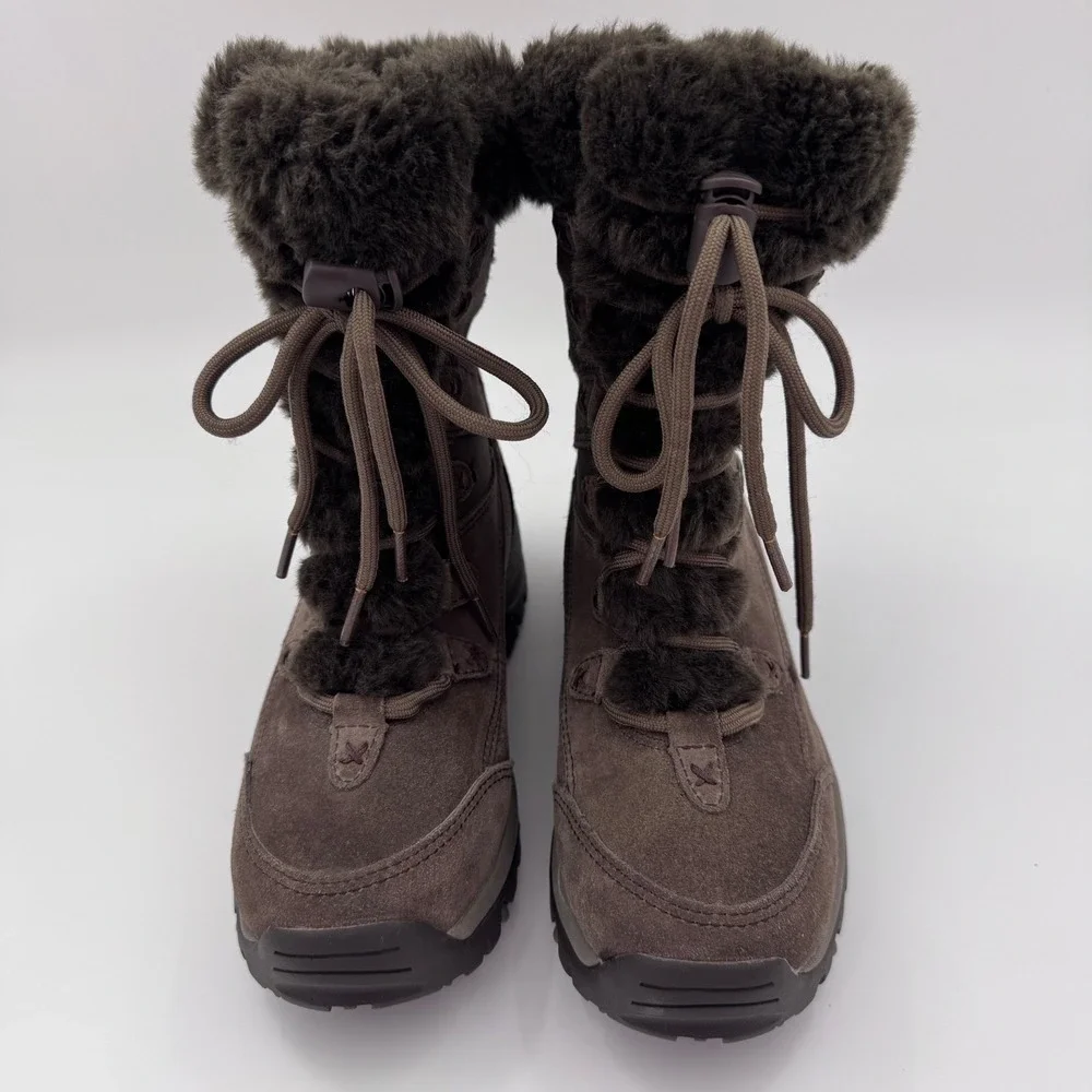 Hi-Tec St Moritz 200‎ Womens Brown Suede Waterproof Insulated Winter Snow Boots